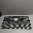 Sink Protectors for Kitchen Sink 28.6"x 14.5" Large Silicone Mat, Heat Resistant Easy Clean Silicone Mat for Protection of Stainless Steel with Rear Drain Black