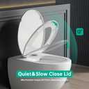 Toilet Seat, Round Toilet Seat with Slow Close Hinges, Never Loosen, Easy Installation and Cleaning, For Most Standard Round Toilet Seats(16.5"), Two Sets of Parts, Durable Plastic
