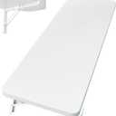 Wall Mounted Folding Table 47.2L x 19.7W, Laundry Folding Table with Heavy Duty Metal Collapsible Shelf Brackets, Wall Mounted Desk Fold Down for Small Spaces, White