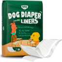 PAWPANG Disposable Dog Diaper Liners Booster Pads for Male & Female Dogs, 100ct, 5 Sizes Options, Doggie Diaper Inserts fit Most Types of Dog Diapers - Pet Belly Bands & Male Wraps (X-Small(100ct))