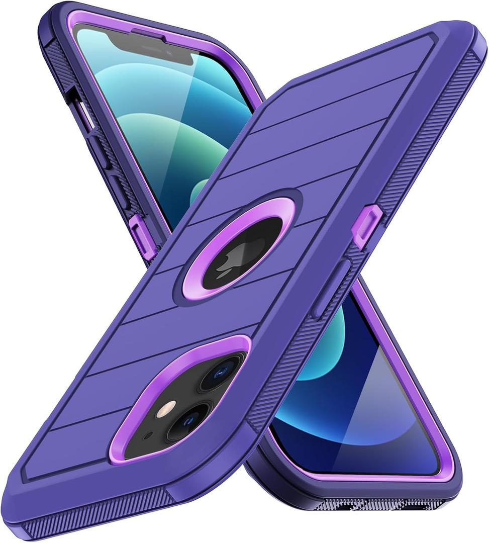 for iPhone 12 Case, iPhone 12 Pro Case, with Built in Screen Protector Heavy Duty Drop Protection Shockproof Dust Proof Protective Phone Cover for Apple iPhone 12/12 Pro