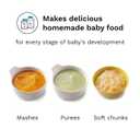 Baby Brezza One Step Baby Food Maker Deluxe Auto shut Off, Dishwasher Safe Cooker and Blender to Steam + Puree Organic Food for Infants + Toddlers - Set of 3 Pouches + 3 Funnels