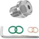 M14.1-1.515mm Oversize Piggyback Oil Drain Plug, Self Tapping Oil Pan Thread Repair Kit with O-Ring & Wrench, Stainless Steel Drain Plug Replacement for Car Motorcycle Boat