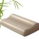 Cooling Pillowcase for Contour Pillow- Rayon Derived from Bamboo Contour Cervical Neck Pillow Case Cover- Breathable Silky Soft Pillowcase for Hot Sleepers,24 x14 x5/3.7 Inches 1 Piece Taupe