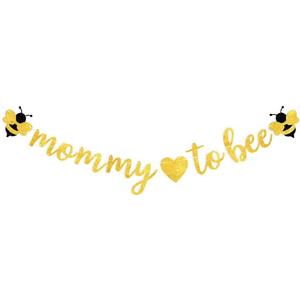 Baby Shower Decorations -Gold Glitter Mommy to Bee Banner Bumble Bee Theme Baby Shower Party Favors Decorations Gift for Pregnant Party Deco