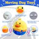 Rechargeable Interactive Moving Dog Toys, Automatic Crazy Jumping Duck for Boredom, Attractive Squeaky Plush Duck Covers A Talking Bouncing Ball with Recording Playback, Puppy Toys to Keep Them Busy