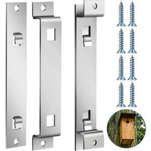 Blulu 2 Sets Bird House Hanger Bracket Stable Rust Proof Galvanized Steel Mounting Bracket for Securing Bird Houses Nesting Boxes Feeders, Quickly Remove for Cleaning (Silver)