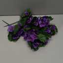 Suncalla 6 Pack Purple African Violet Artificial Silk Flower Bushes Individual Artificial Violet Flowers Houseplant