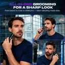 Electric Razor for Men 5 in 1, Beard Trimmer Kit with Adjustable 18mm Comb, Body Shaver, Nose & Ear Hair Trimmer, IPX7 Waterproof, Type-C Fast Charge, LED Display, 120-Min Cordless Use