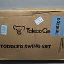 Toddler Swing with Soft Cushion, Foldable Indoor & Outdoor Baby Swing, Easy to Install & Store for Backyard Play (Blue)