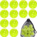 Sukeen Outdoor Pickleball Balls with Mesh Bag, 40 Holes Pickleball Balls Outdoor, High Bounce Pickle Balls for All Style Pickleball Paddles (Neon Green)