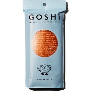 GOSHI Exfoliating Shower Towel - Rip-Resistant Exfoliating Washcloth for All Skin Types - Marigold Yellow - Made in Japan