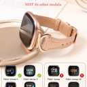 Minyee Leather Bands Compatible with Fitbit Versa 4/Versa 3/Fitbit Sense 2/Sense Band Women, Slim Thin Dressy Designer Premium Leather Strap with C-Shape Metal Buckle for Versa 3 4 Sense 2 Smartwatch