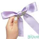 2 x LUV HER Disney Lilo & Stitch Long Tail Hair Bow Set for Girls  Pink & Blue Satin Bows with Stickers  DIY Hair Accessories for Kids Ages 3+