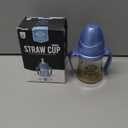 GROSMIMI Spill Proof no Spill Magic Sippy Cup with Straw with Handle for Baby and Toddlers, Customizable, PPSU, BPA Free 6 oz (Sky blue)