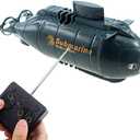 Tipmant Mini RC Nuclear Submarine Toy Remote Control Boat Electric Dive Fish Water Tank Kids Gifts (Blue)