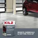 2 Pack KILZ 1-Part Epoxy Acrylic Concrete and Garage Floor Paint, Interior/Exterior, Satin, Silver Gray, 1 Gallon