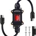 12V Inline Power Switch, IP67 Waterproof SAE to SAE Cable with On/Off Switch, 14AWG Heavy Duty Quick Connect/Disconnect for Solar Panels, RVs, Motorcycles, and More