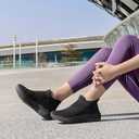 SHULOOK Womens Slip on Walking Shoes Comfort Lightweight Breathable Sock Shoe Non-Slip Mesh Casual Fashion Tennis Running Sneakers (Black)