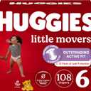 Huggies Size 6 Diapers, Little Movers Baby Diapers, Size 6 (35+ lbs), 108 Count, Packaging May Vary