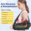 Abducted Shoulder Sling Immobilizer, Padded Rotator Cuff Support Brace with Removable Abduction Pillow and Exercise Ball for Right or Left Arm Pain Relief From Post-Surgery Recovery and Subluxation
