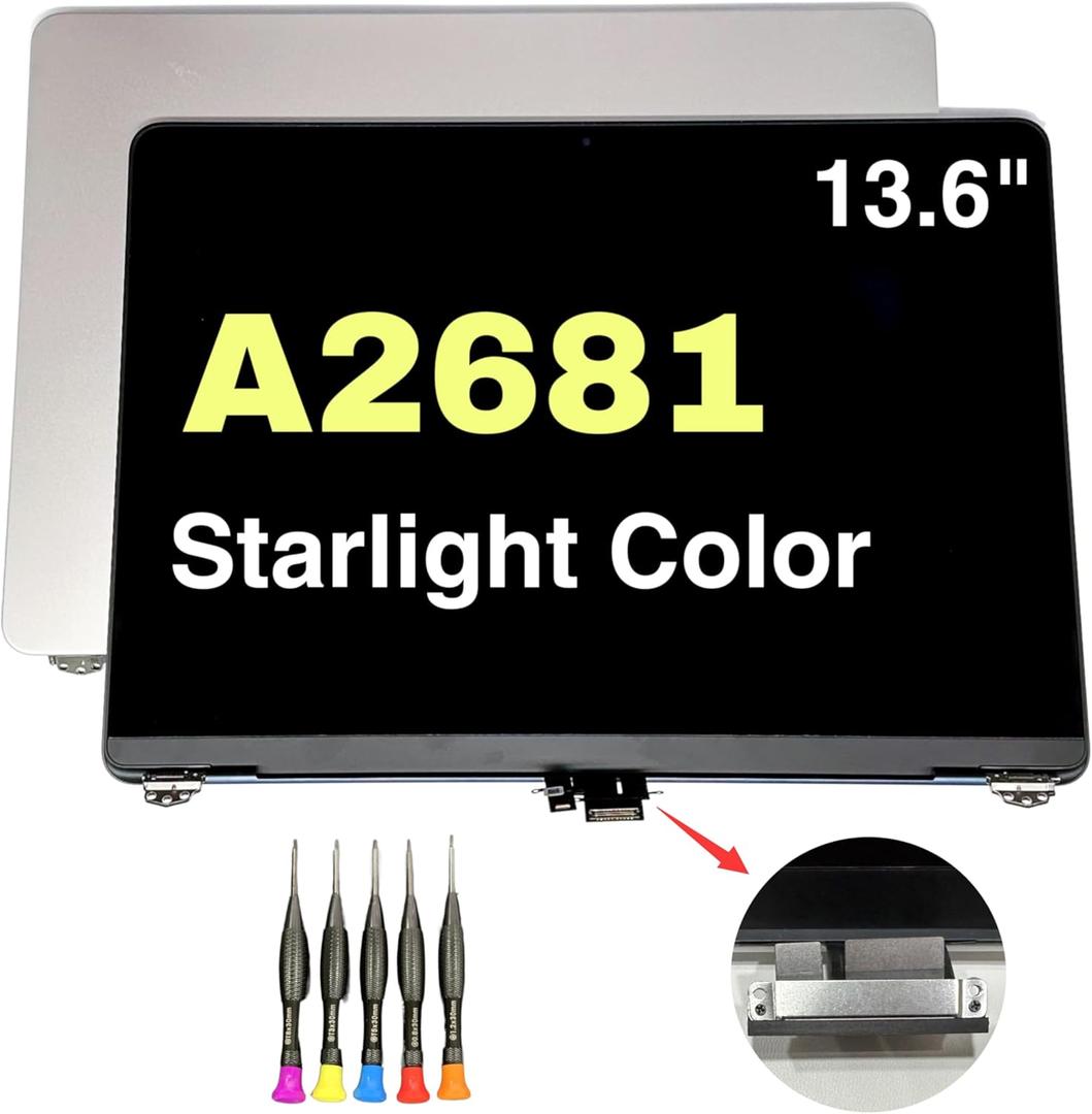 2022 Original New 13" A2681 LCD Screen for MacBook Air M2 EMC 4074 A2681 LCD Screen Replacement (Starlight)