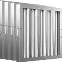 Stainless Steel Commercial Kitchen Hood Filter, Range Hood Baffle Grease Filter for Restaurant Exhaust Hoods, UL/NSF Listed, 15.5 W x 15.5 H Inch 4 Grooves Hood Filters5 Pack