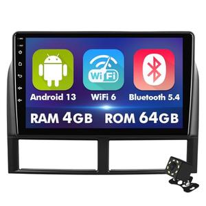 9 Inch IPS Touchscreen Android 14 Car Stereo for Jeep Grand Cherokee 1999-2004 with Wireless CarPlay & Android Auto 4+64GB Car Radio, Support GPS, WiFi 6, Bluetooth,5.4, Backup Camera, SWC, Dual USB