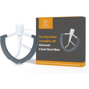 Flex Edge Beater Compatible with KitchenAid 6 Quart Bowl-Lift Stand Mixer, With Silicone Edges Compatible with KitchenAid Mixer Accessories