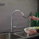 Delta Essa Brushed Nickel Kitchen Faucet with Pull Down Sprayer, Modern Single Hole Kitchen Sink Faucet, Single Handle, Arctic Stainless 9113-AR-DST