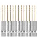 13PC 1/16" Titanium Coated Twist Hex Shank Drill Bit Set, 135 Degree Tip HSS Drill Bit Sets, Impact Driver Drill Bits for Wood, Steel, Metal, Plastic with Quick Change Design
