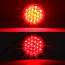 Partswcgg 12Pcs 4" Inch Round LED Trailer Tail Lights 24 LED Red Stop Turn Tail Lights Brake Trailer Lights White Backup Reverse Lights w/ 3-Prong Wire Pigtails Plug IP67 Waterproof 12V(8Red+4White)