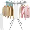 4-Legged Foldable Clothes Drying Rack with Wheels, Heavy-Duty Laundry Rack for Indoor Outdoor Use, Space-Saving Portable Design & Pulley System