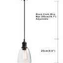 Yosoan 1-Light Vintage Edison Hanging Pendant Light, Indoor Modern Hardwired Mini Oval Cone Clear Glass Shade for Kitchen Bathroom Porch Living Room Dinning Room Office Restaurants Bar Island(Black)