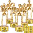 Halloween Trophy Skeleton Trophies for Kids Adults, 6 Pack Halloween Skeleton Funny Trophy Plastic Tropies for Contest Awards, Halloween Party Prizes for Adults Party Supplies