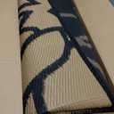 GENIMO Outdoor Rug Waterproof for Patio Decor, 10' x 14' Reversible Plastic Straw Floral Camping Carpet, Large Area Rugs Mats for RV, Camper, Deck, Balcony, Porch, Beach, Picnic, Black & Brown
