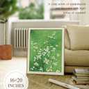 InSimSea Framed Vintage Wall Art Green Blossom Floral Art Prints, Minimalist White Flower Branch Painting Pictures, Modern Botanical Print Artwork for Bedroom Living Room 16x20 IN