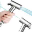 BDJM Handheld Bidet Sprayer for Toilet, Adjustable Water Pressure Control Rotary Switch with Bidet Hose, Exclusive Single Nozzle High Pressure Mode for Cleaning Stubborn Stains, Brushed Nickel