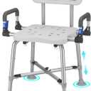 Shower Chair for Seniros Elderly Handicap Disabled or Bariatric Adults with Arms and Back, Bench Seat for Inside Shower stall and Bathroom Bath Tub Seats Adjustable Stool Heavy Duty 500 lbs sit Chairs