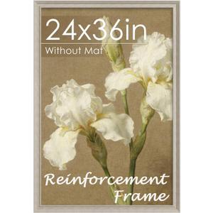 PEALSN 24x36 Poster Frame,24x36 Picture Frame with HD Plexiglass for Gallery Art & Home Decor,Horizontal and Vertical Wall Mounting Display with Hanging Hardware, Light Gray,1 Pack