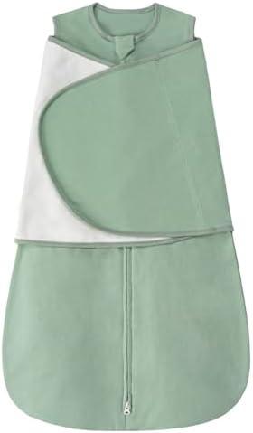ZIGJOY Sleep Sack Swaddle 1.0 TOG Baby Wearable Blanket 100% Cotton Baby Swaddle Blanket for Newborns 6-12 Months for Boy Girl, Green