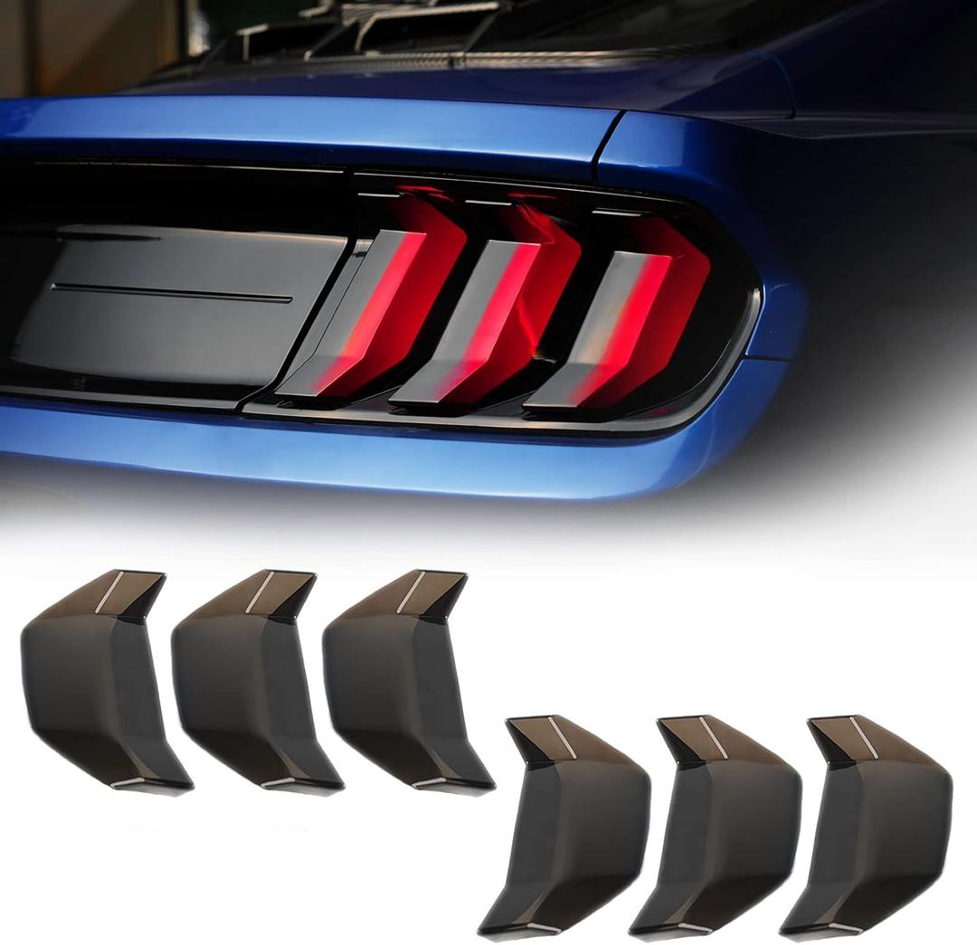 Smoke Black Taillight Protector Cover Compatible Ford Mustang, PC Resin Tail Shades, Taillight Decorative Shade Accessories Compatible Ford Mustang 2018 2019 2020 2021 2022