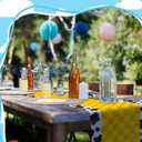 6 Pcs Cartoon Table Runner Cartoon Birthday Party Supplies 1.08 x 6 ft Linen Table Cover Supplies for Birthday Party Decorations (Classic)