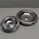 316048413 and 316048414 Stove Burner Drip Pans for Electric Stove Top - Perfectly Fit Frigidaire Kenmore Electric Range -Thickening to Prevent Bending and Rust - Include 2 x 6 in, 2 x 8 in
