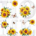 Sunflower Wood Home Sign,Summer Wall Decor Rustic Wall Sign for Home Letters Hanging Wall Decor,Wall Art for Living Room Kitchen Bedroom Decor.(White)