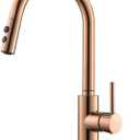 RULIA Grifo de fregadero de cocina Pulverizador desplegable de una sola manija, cobre oro rosa, grifo de bar/preparacin, RB1025