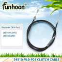 Funhoon Clutch Cable 54510-VL0-P01 68 INCH for Honda HRR216K8(VKAA, VYAA) HRR216K9(VKAA, VLAA, VYAA) Walk-Behind Lawn Mowers