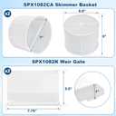 BigHead SPX1082CA Pool Skimmer Basket & SPX1082K Pool Skimmer Weir Door Flapper Assembly Bundle Compatible with Hayward In-Ground SP1082 SP1083 SP1084 SP1085 SP1086 SP1075(White 2 Pcs)