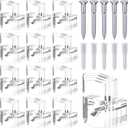 Mirror Holder Kit - 22 Crystal Clear Plastic Clips, Glass Retainer Clips, Hanging Kit with Screws and Fixed Mirror Box Door