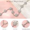 AWAYTR Waist Chains Belts for Women - Rhinestone Gold Silver Chain Belts for Dresses